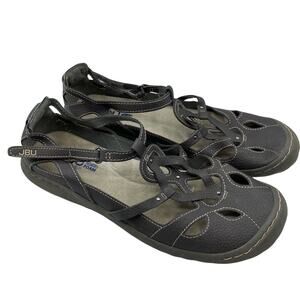 JBU by Jambo Grey Leather Strappy Comfort Sandals Womens 9 Outdoorsy Gorpcore